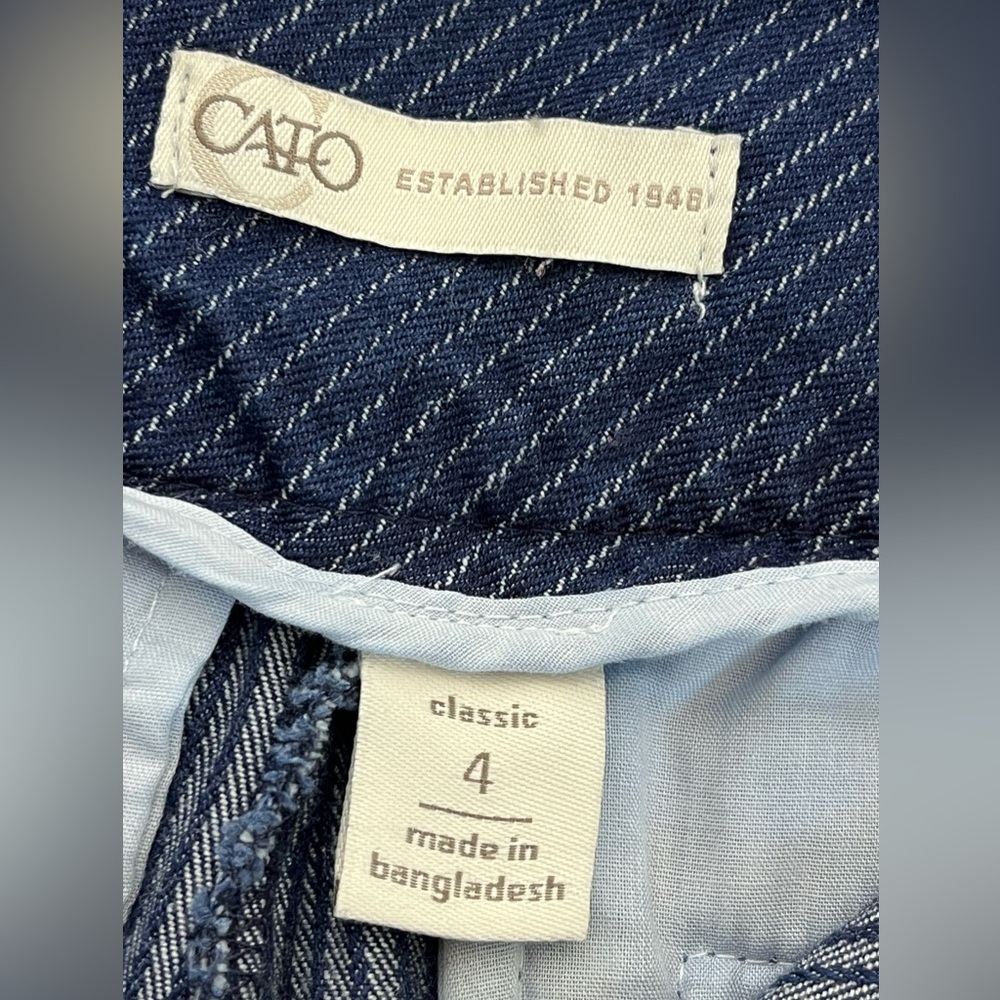 Cato Women 4 Wide Leg Jeans‎ Trouser Blue White Pinstripe - Picture 4 of 7